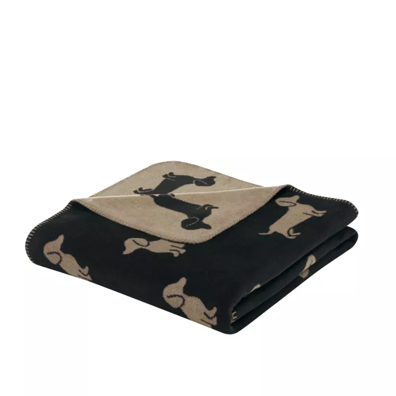 Pläd We love dogs Svart-beige