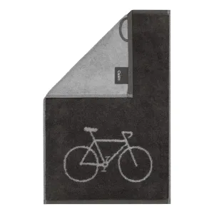 Cawö Postcard Towels guest towel with bicycle print – basalt grey 100-23