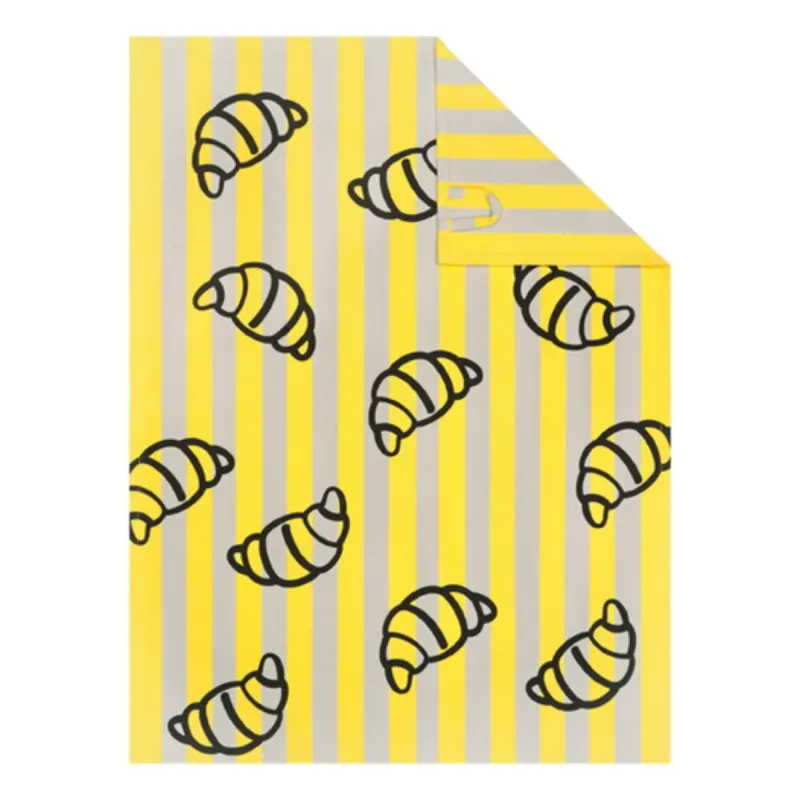 Cawö Prints & Stripes kitchen towels 2-pack croissant print stone/yellow 50×70 cm 544-53