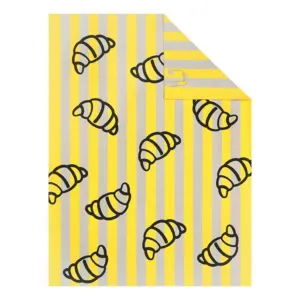 Cawö Prints & Stripes kitchen towels 2-pack croissant print stone/yellow 50×70 cm 544-53