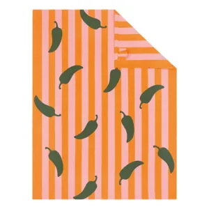 Cawö Prints & Stripes kitchen towels 2-pack pepper print pink/orange 50×70 cm 545-23