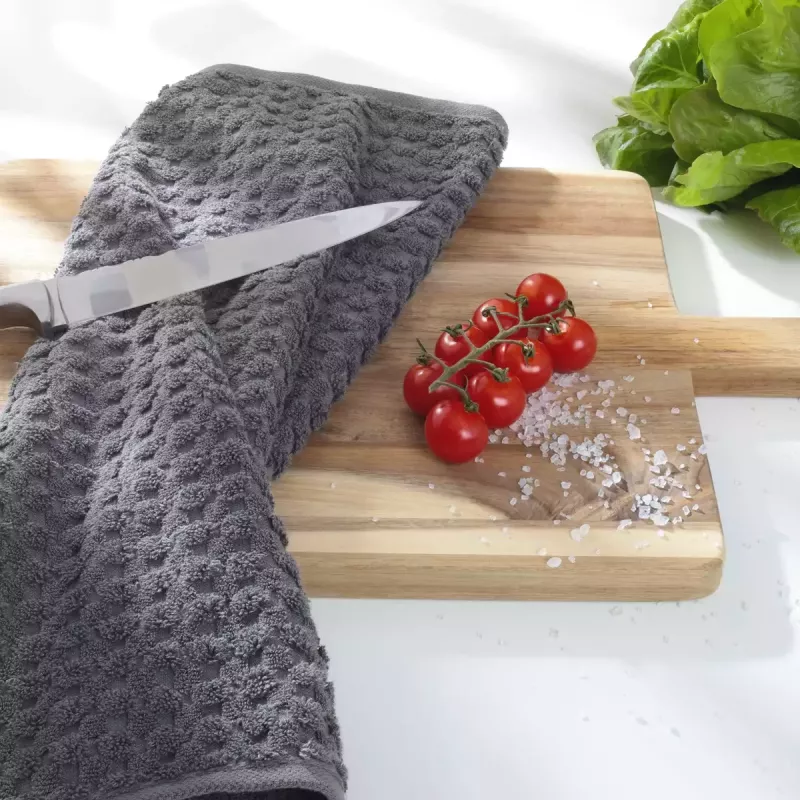 Cawö Pro Uni Kitchen Towel - Tea Towel 2-Pack Terry Cotton 50x50 cm - Anthracite Dark Grey