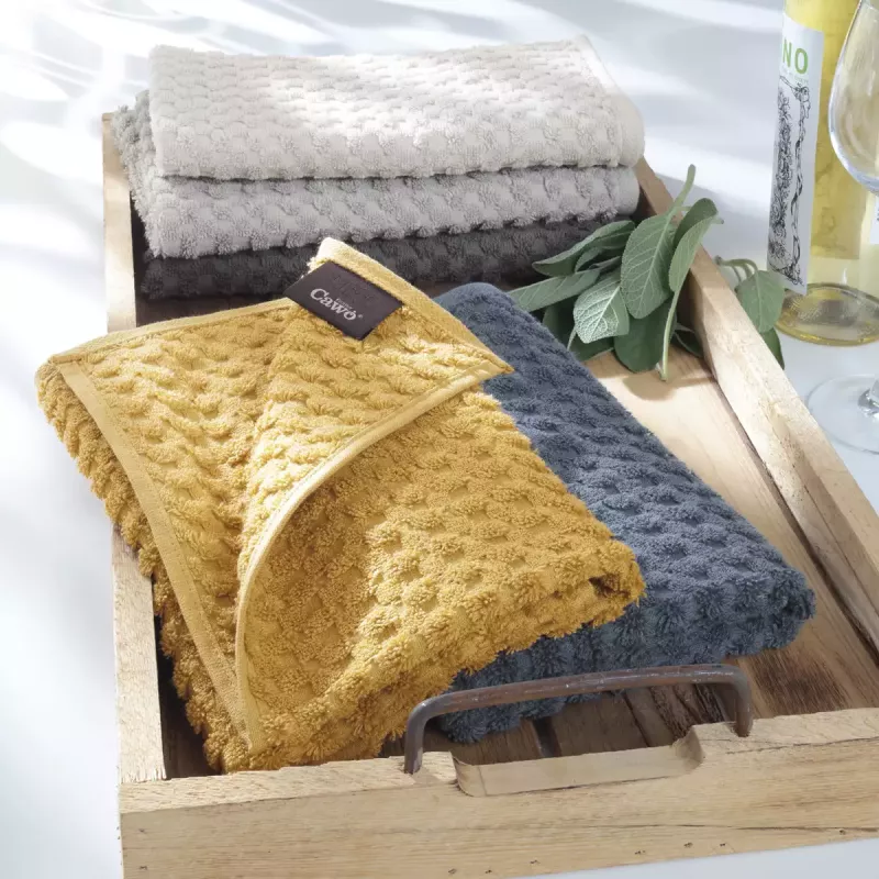 Cawö Pro Uni Kitchen Towel - Tea Towel 2-pack Terry Cotton 50x50 cm - Travertine Beige Natural