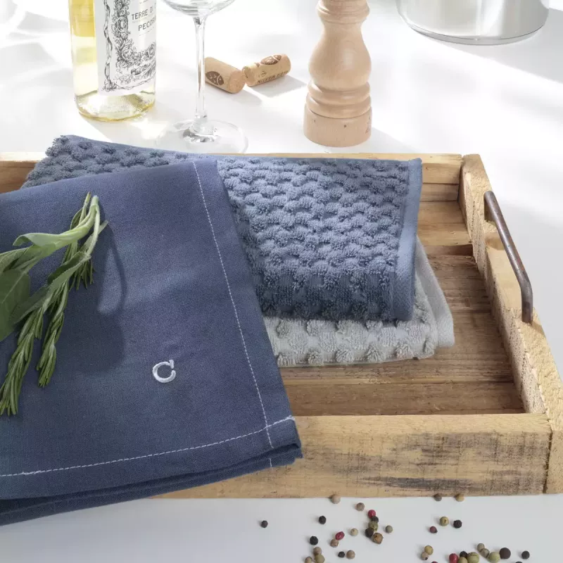 Cawö Cuisine Pro Kitchen Towel - Tea Towel Cotton Terry 50x50 cm – Navy Blue 2-pack