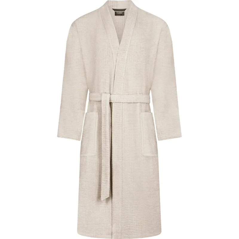 Cawö PURE Elements men's kimono bathrobe – Travertine 6526-366