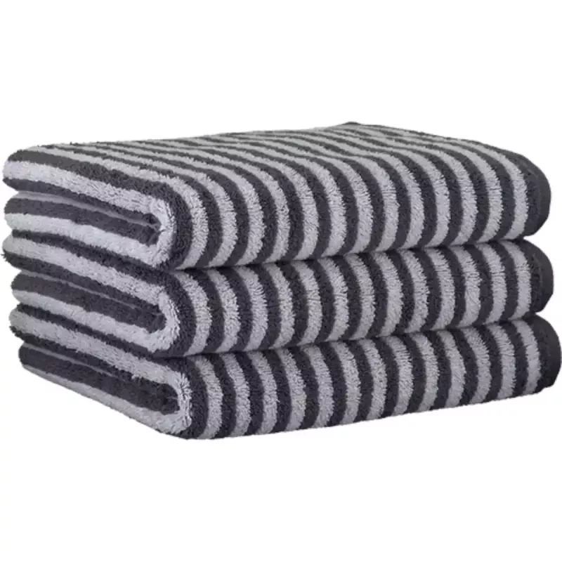 Cawö Striped Towel Campus 955-77 Anthracite