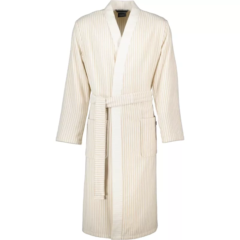 Cawö Striped Kimono Robe for men 5718-33 Beige