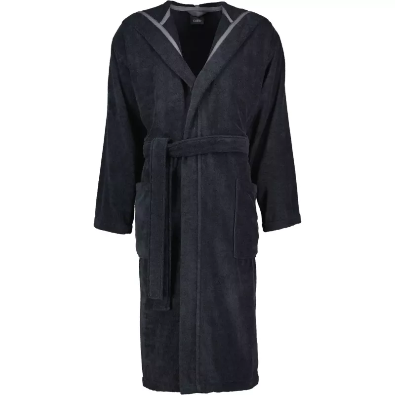 Cawö Men's Black Robe with Hood 829-97