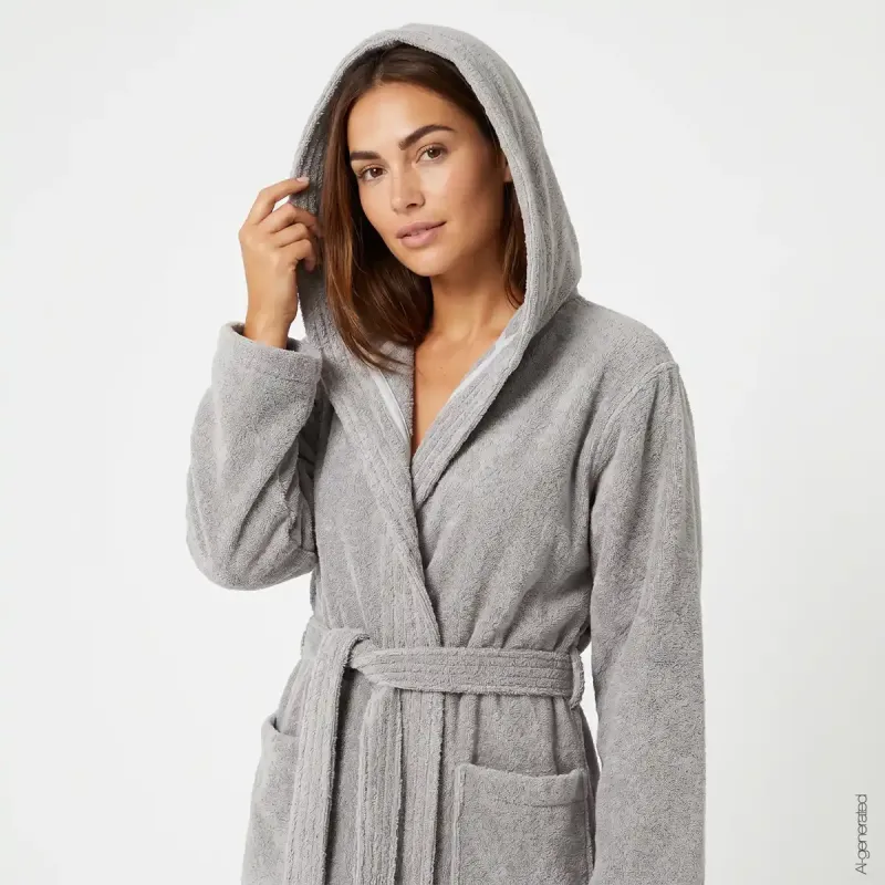 Cawö The Luxury women's hooded bathrobe – Metal Grey 852-735