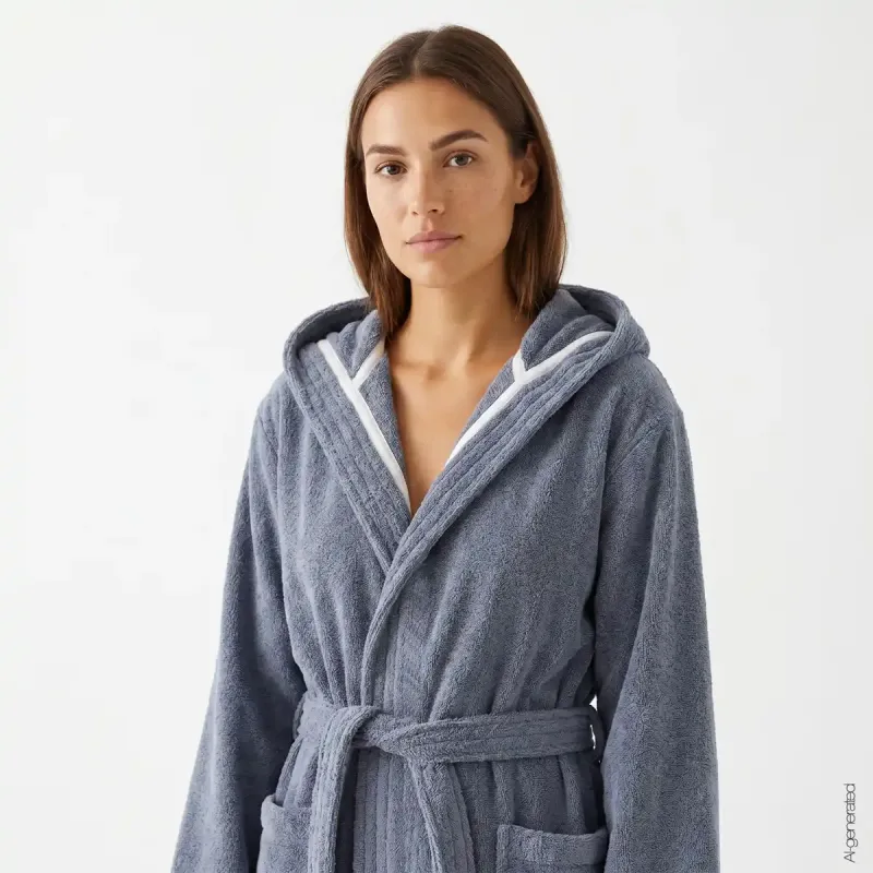 Cawö The Luxury women's hooded bathrobe – Night Blue 852-119