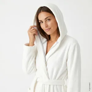 Cawö The Luxury women's hooded bathrobe – White 852-600