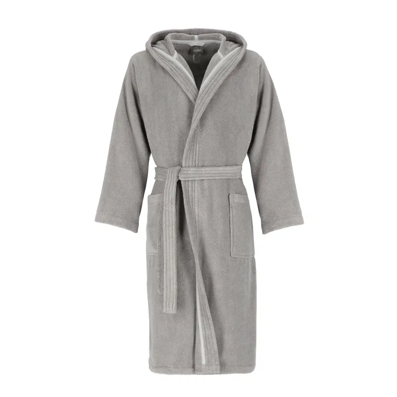 Cawö The Luxury men's hooded bathrobe – Metal Grey 853-735