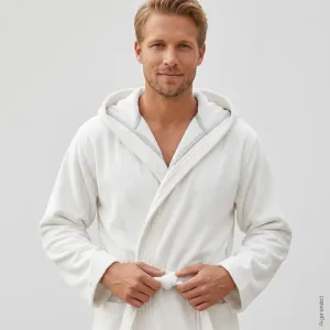 Cawö The Luxury men's hooded bathrobe – White 853-600