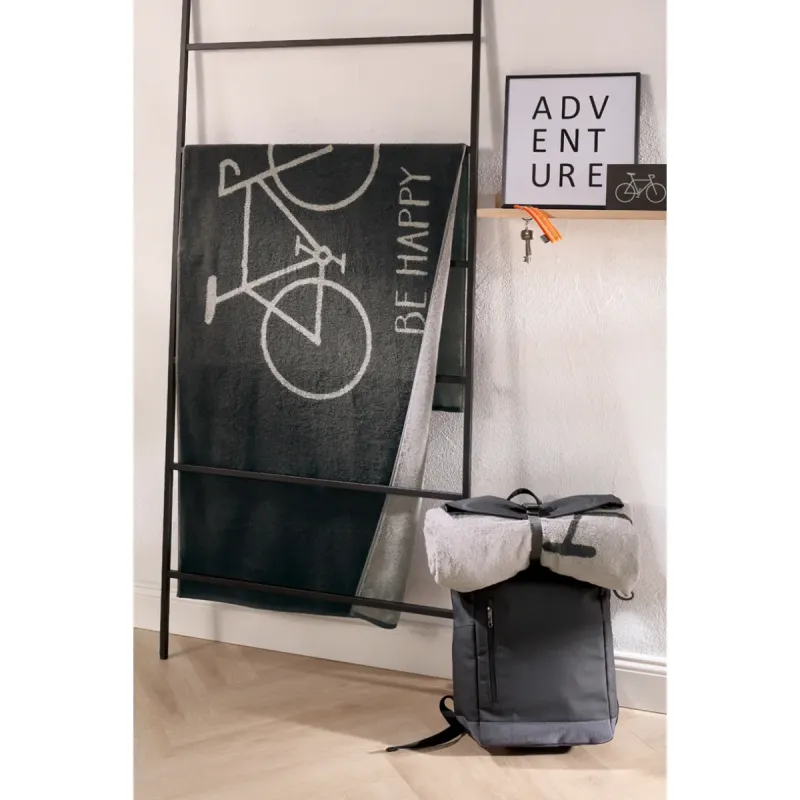 Cawö Travel cotton towel, bicycle design – basalt grey 6287-77