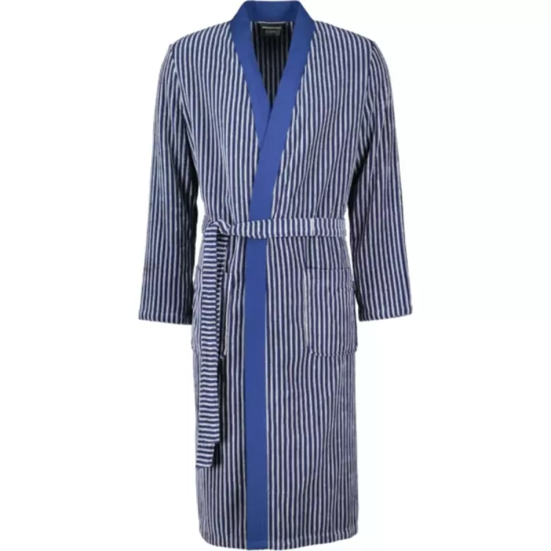 Cawö Thin Dressing Gown for Men Kimono 2843-17 Blue