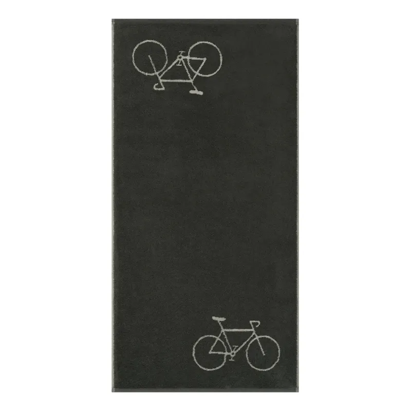 Cawö Velo cotton towel, bicycle design – basalt grey 6298-77