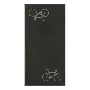Cawö Velo cotton towel, bicycle design – basalt grey 6298-77