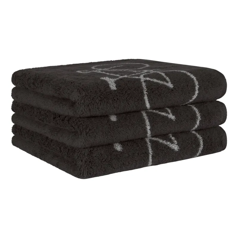 Cawö Velo cotton towel, bicycle design – basalt grey 6298-77