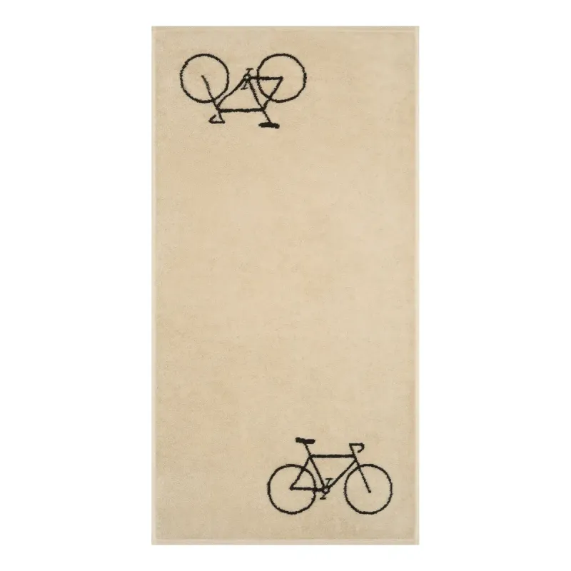 Cawö Velo cotton towel, bicycle design – beige 6298-37