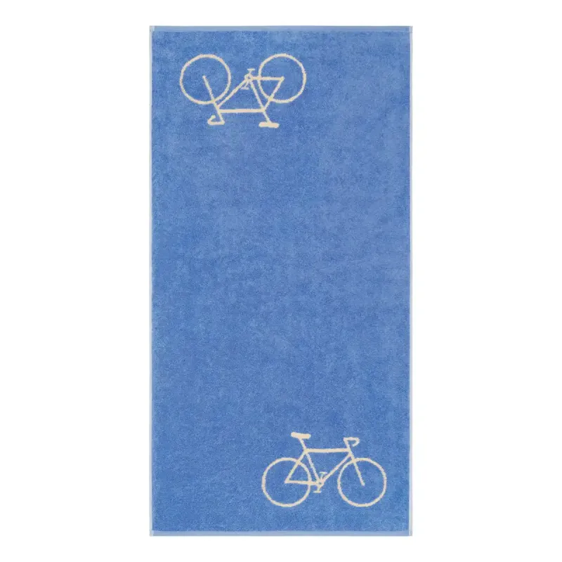 Cawö Velo cotton towel, bicycle design – capri blue 6298-13