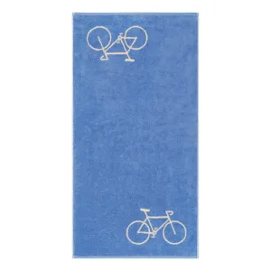 Cawö Velo cotton towel, bicycle design – capri blue 6298-13