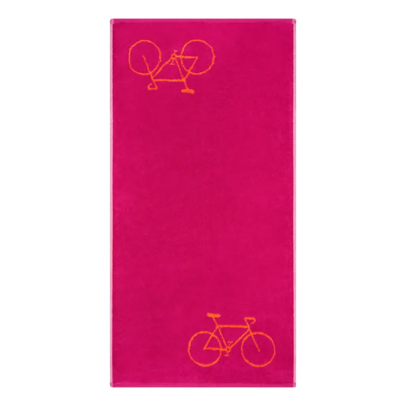 Cawö Velo cotton towel, bicycle design – pink 6298-23
