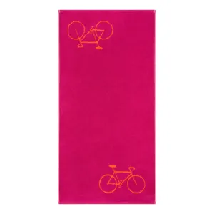 Cawö Velo cotton towel, bicycle design – pink 6298-23