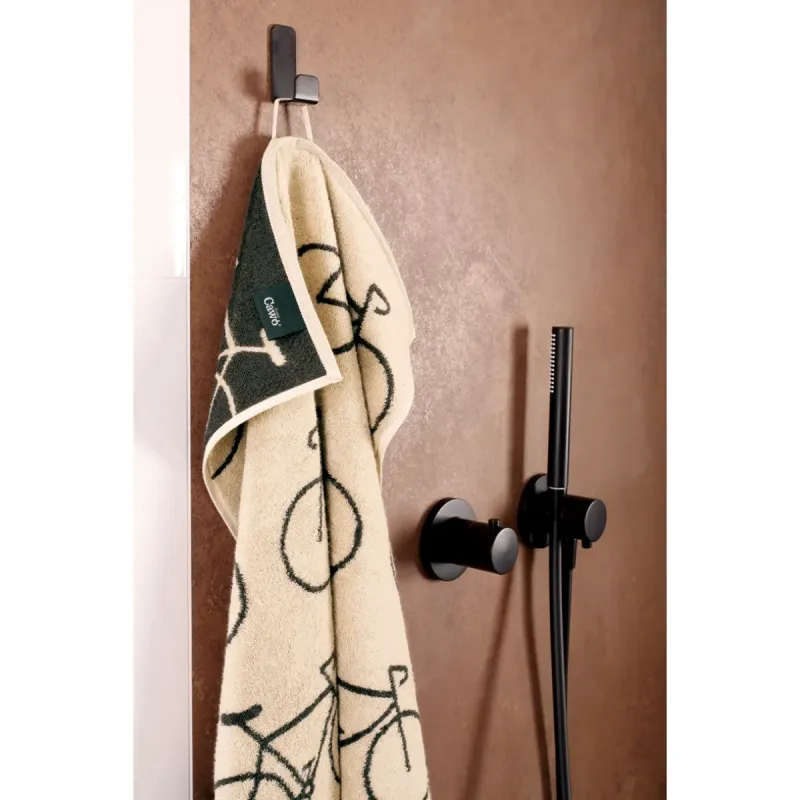 Cawö Velo cotton towel, all-over bicycle print – beige 6299-37