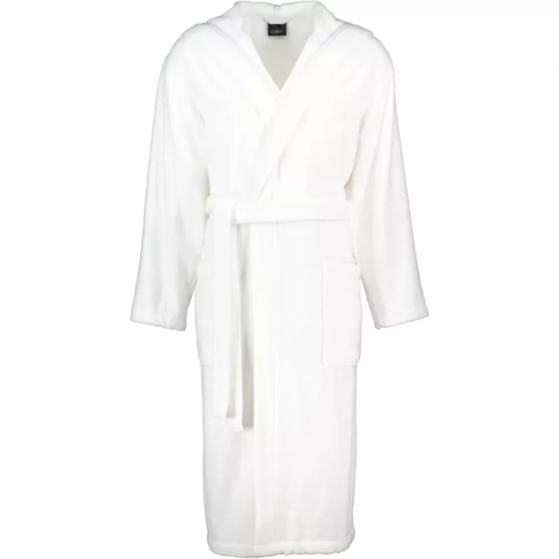 Cawö Men's White Robe with Hood 829-67