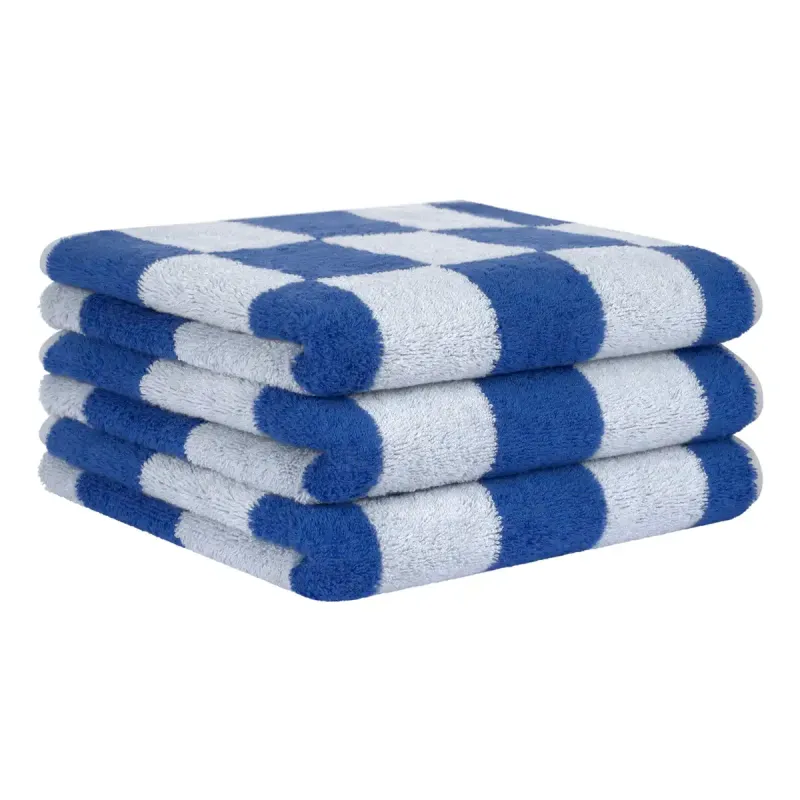 Cawö Weekend cotton towel, checked – light blue/cobalt blue 6297-10