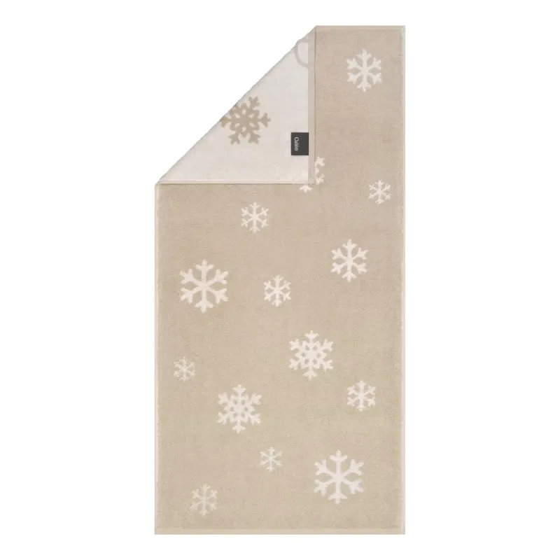 Cawö Winter cotton towel, snowflakes – beige/natural beige 6270-33