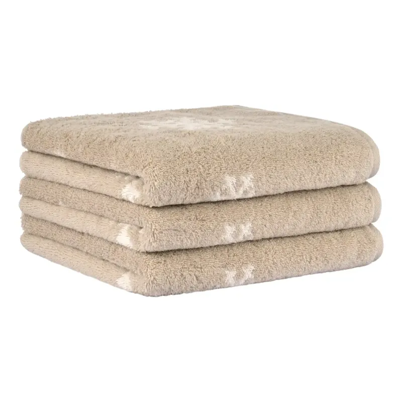 Cawö Winter cotton towel, snowflakes – beige/natural beige 6270-33