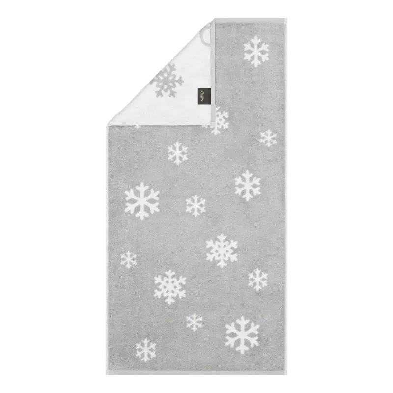 Cawö Winter cotton towel, snowflakes – platinum/white 6270-76