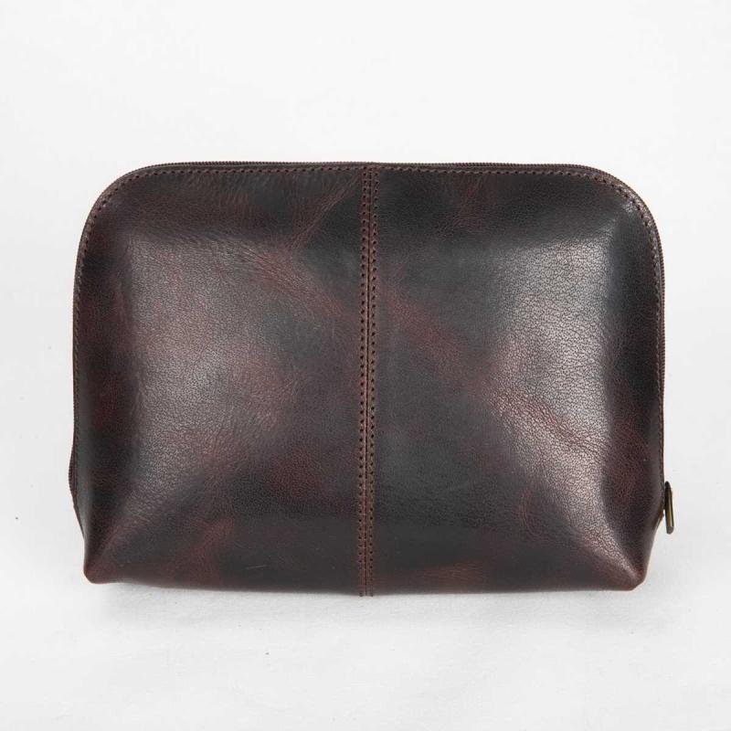 Leather Toiletery Pouch Black