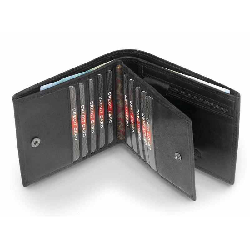 Leather Dollar Bill Wallet L Black