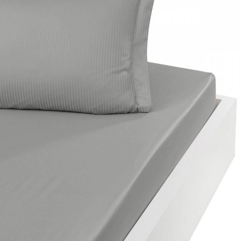 Fitted Sheet Satin VERSAILLES gris acier