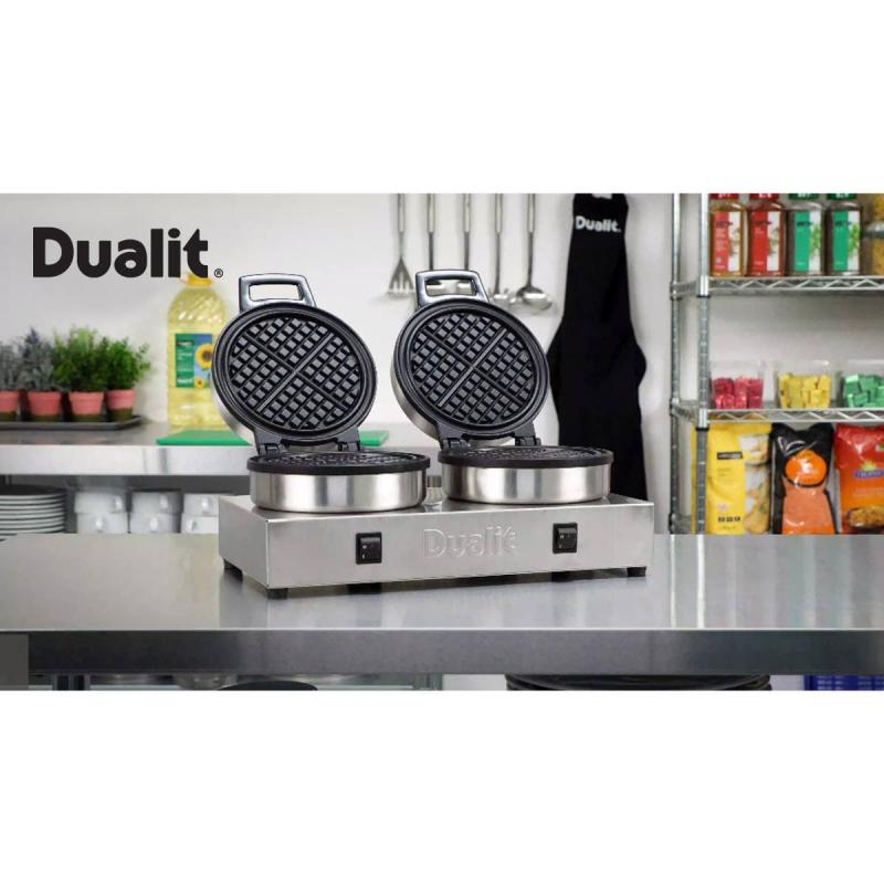 Dualit double waffle iron hand assembled in the UK of stainless steel