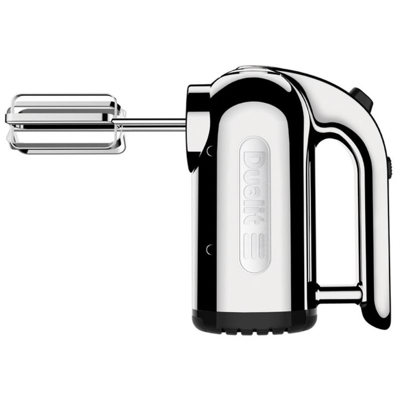 Dualit hand mixer with a 400W motor and four speed settings in the color chrome