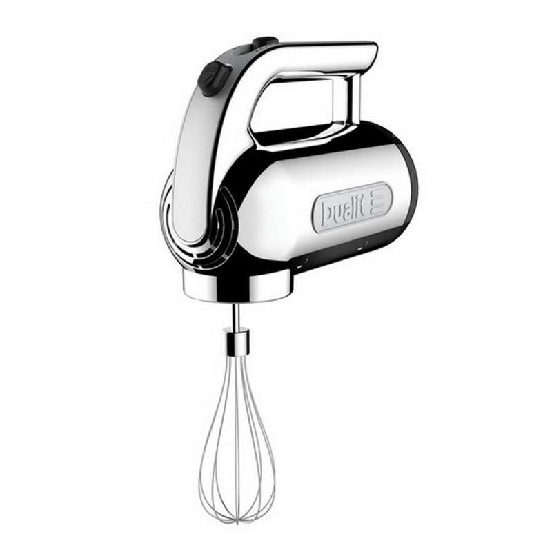 Dualit hand mixer with a 400W motor and four speed settings in the color chrome