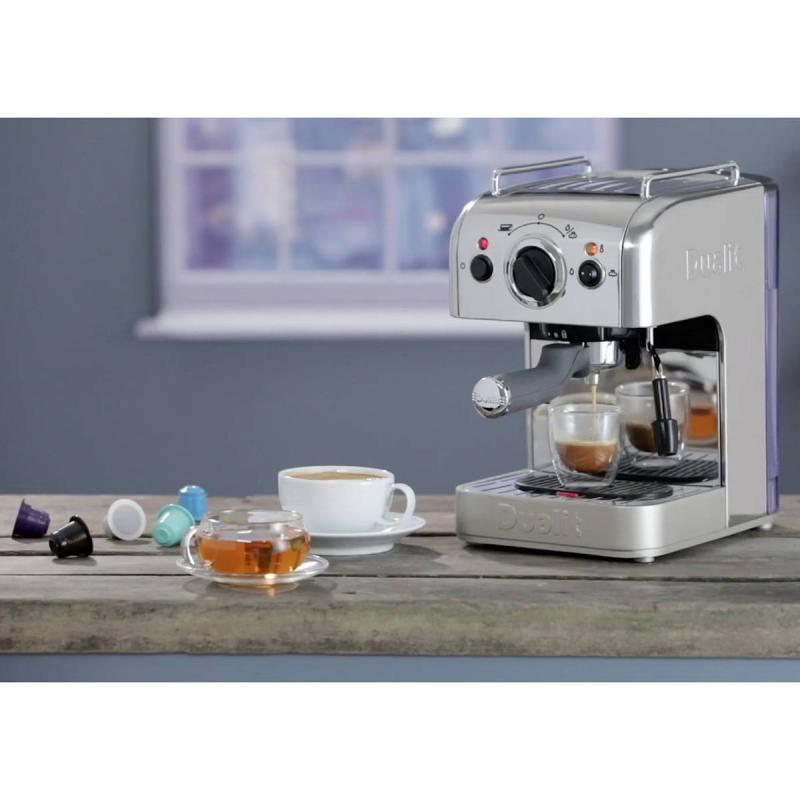 Dualit kaffemaskin för malet kaffe, ESE Pods, Nespresso® Capsules, NX® kaffe eller te kapslar.