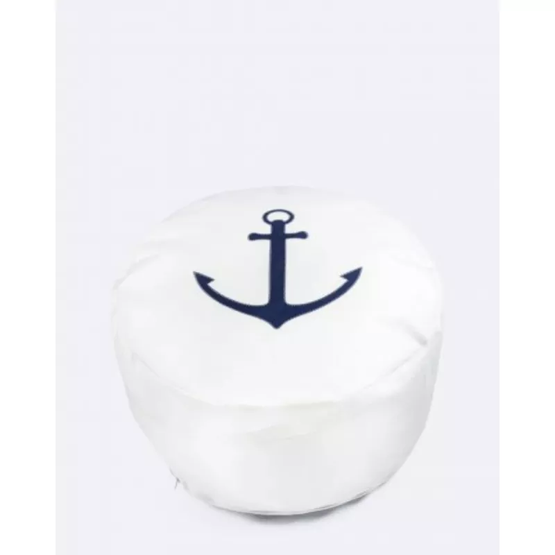 Duo Sittpuff ⌀72 - Marinblå med ankarmotiv