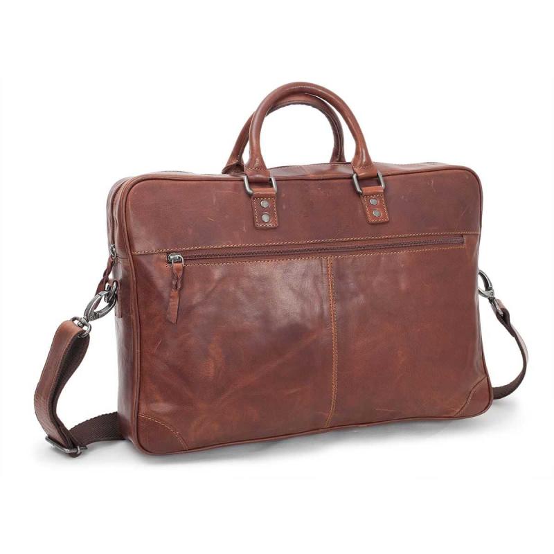 Leather Briefcase Soft 15 Brandy