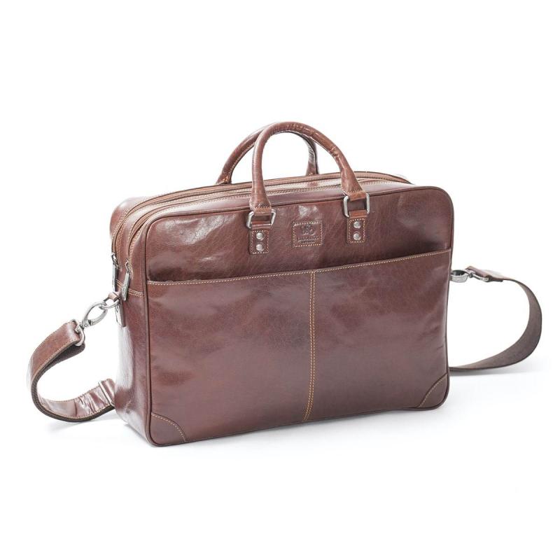 Leather Briefcase Soft 15 2 ZIP Brandy