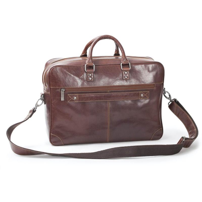 Leather Briefcase Soft 15 2 ZIP Brandy