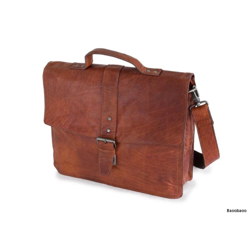 Leather Briefcase 13" Brandy