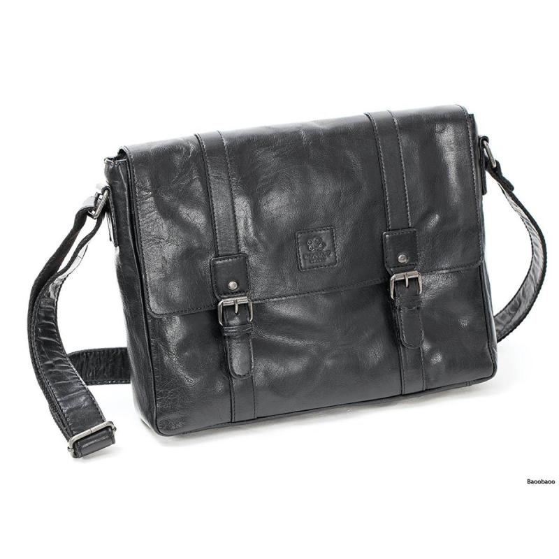 Leather Messenger Bag 13 Black