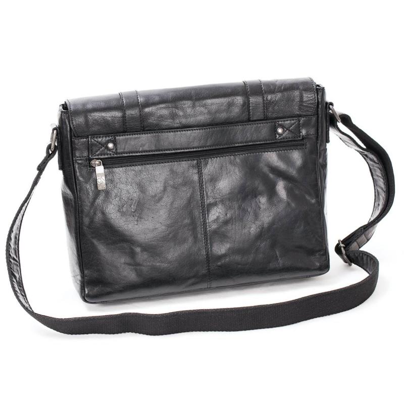Leather Messenger Bag 13 Black