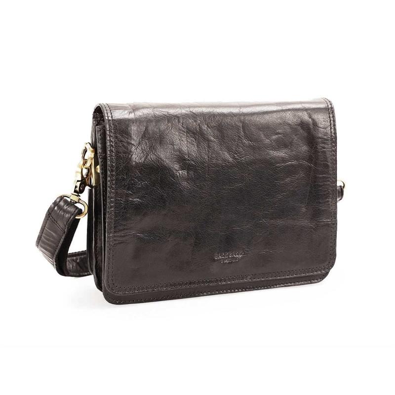 Leather Flapbag Handbag small Black