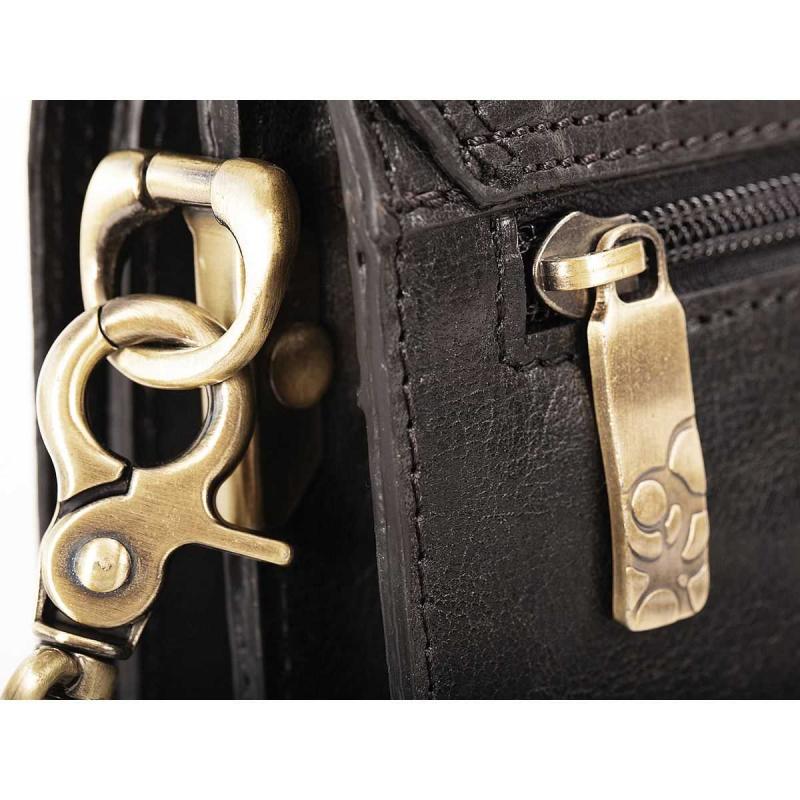 Leather Flapbag Handbag small Black