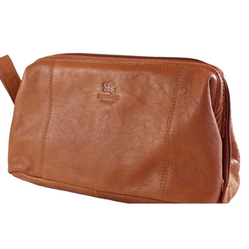 Leather Toiletry bag Tan